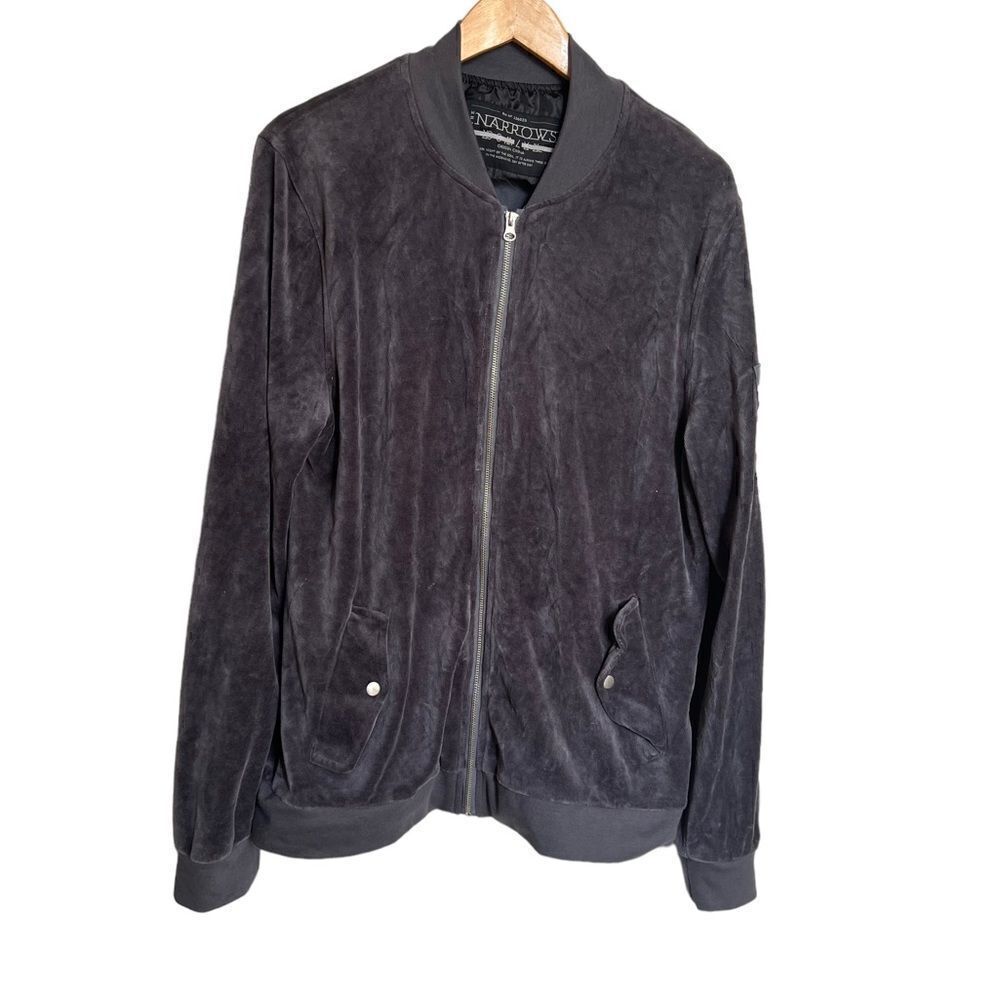 The Narrows Velour Zip Up Jacket Gray